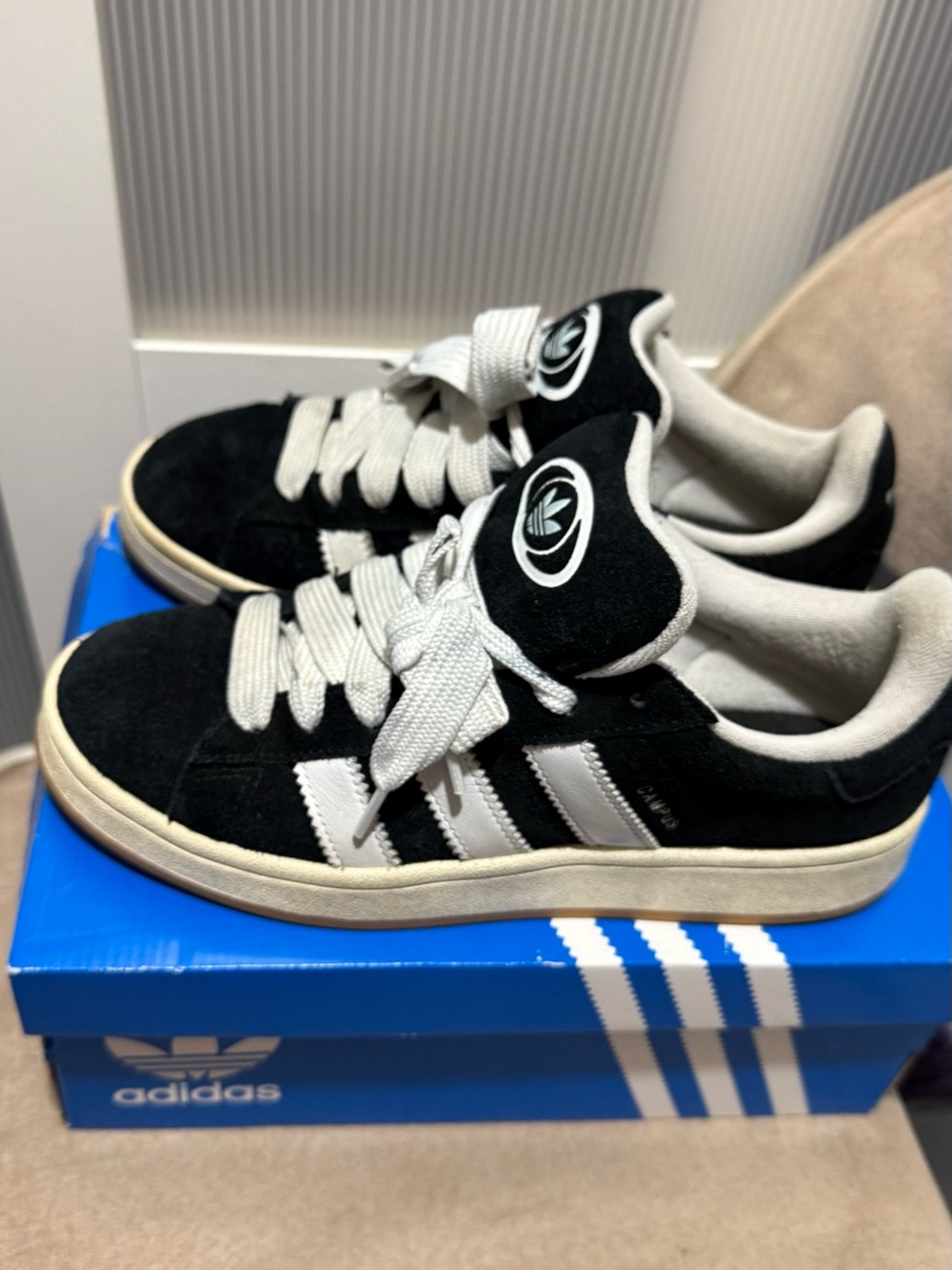 adidas men Black and White Suede Low-Top Sneakers